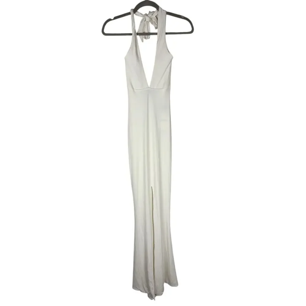 Nookie Illegal Halter Gown Maxi Formal Elegant Gala Bridal Wedding Party XS - Picture 4 of 10